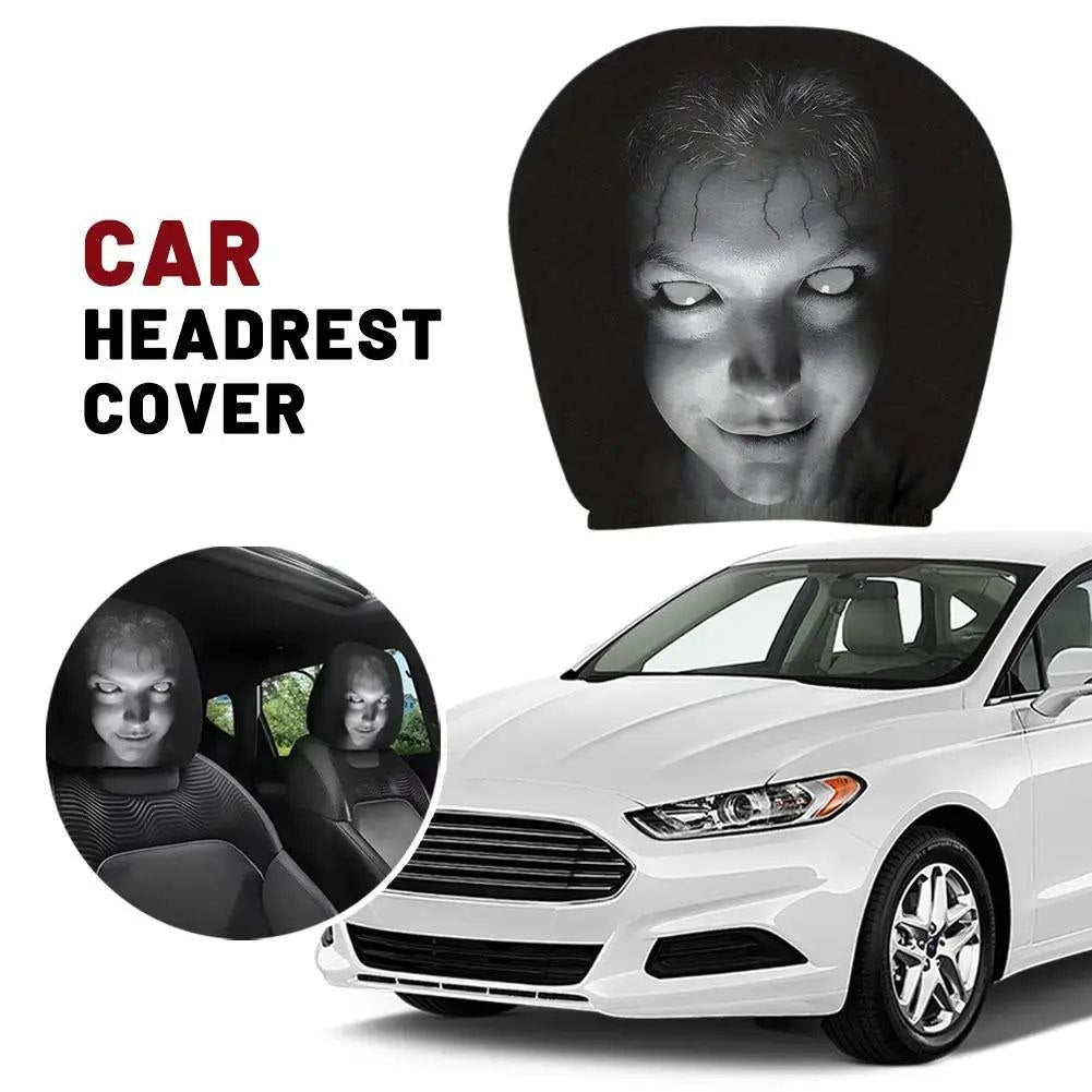 Scary Face Car Headrest Cover