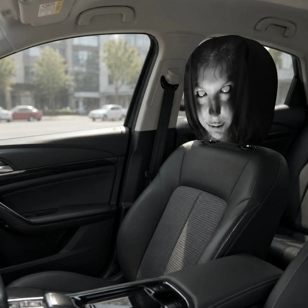 Scary Face Car Headrest Cover