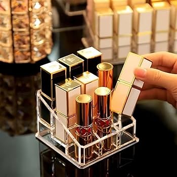 Clear Acrylic Lipstick Organizer – 9 Slots