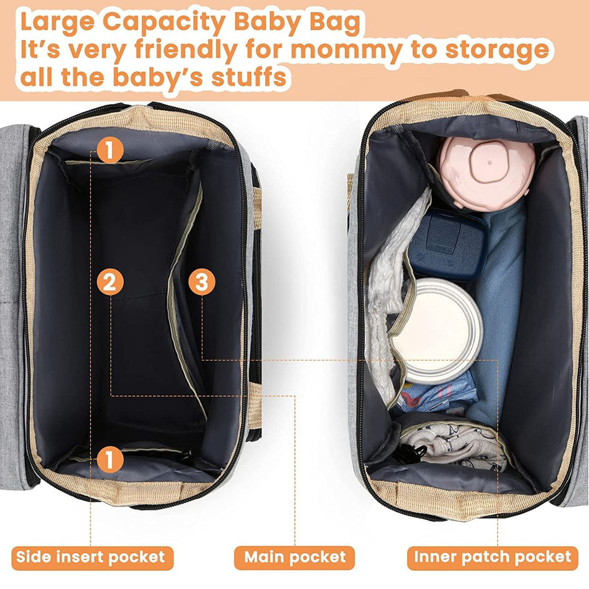 2-in-1 Baby Bed Diaper Bag