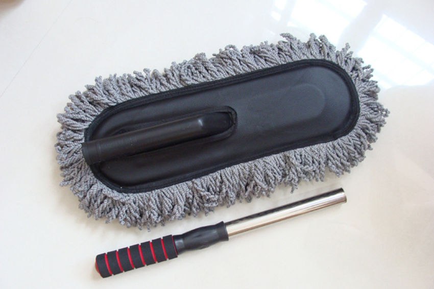 Extendable Stainless Steel Car Cleaning Duster with Cotton Mop Head