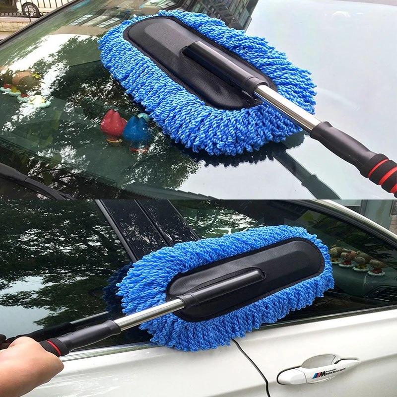 Extendable Stainless Steel Car Cleaning Duster with Cotton Mop Head