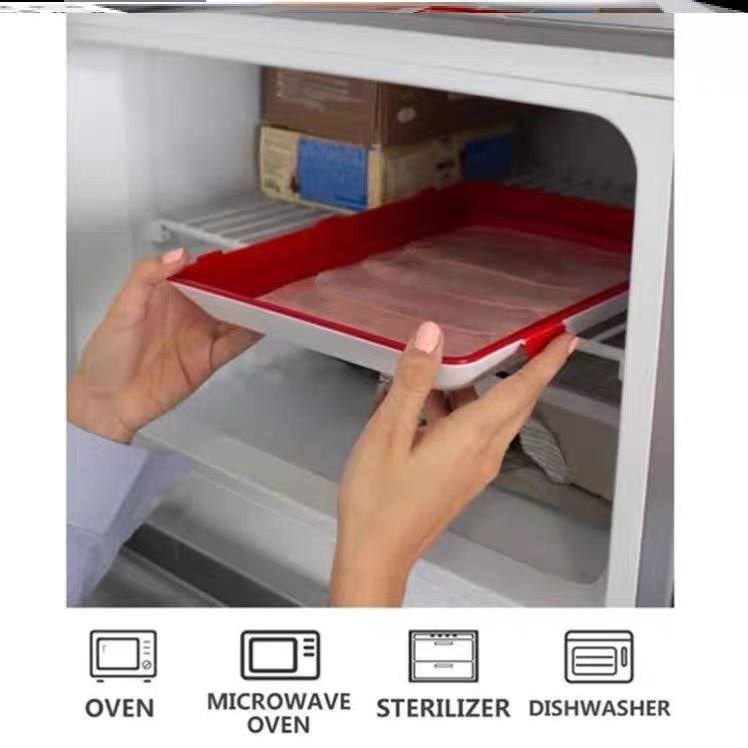 Smart Meat & Vegetable Storage Tray with Stretch Lid