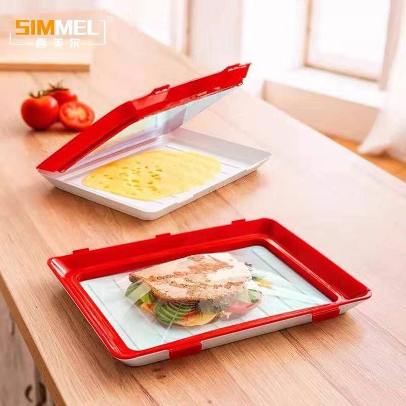 Smart Meat & Vegetable Storage Tray with Stretch Lid