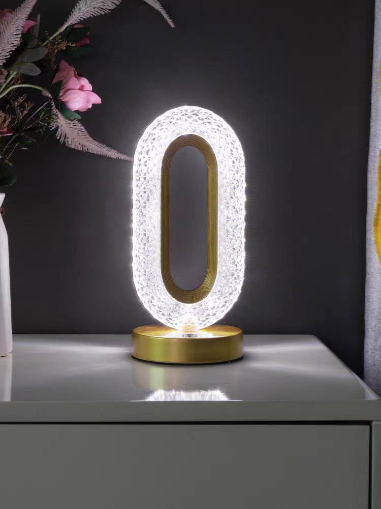 Oval Crystal Touch Table Lamp