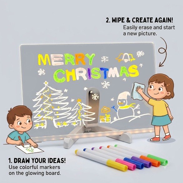 Magic Glow LED Drawing Board for Kids