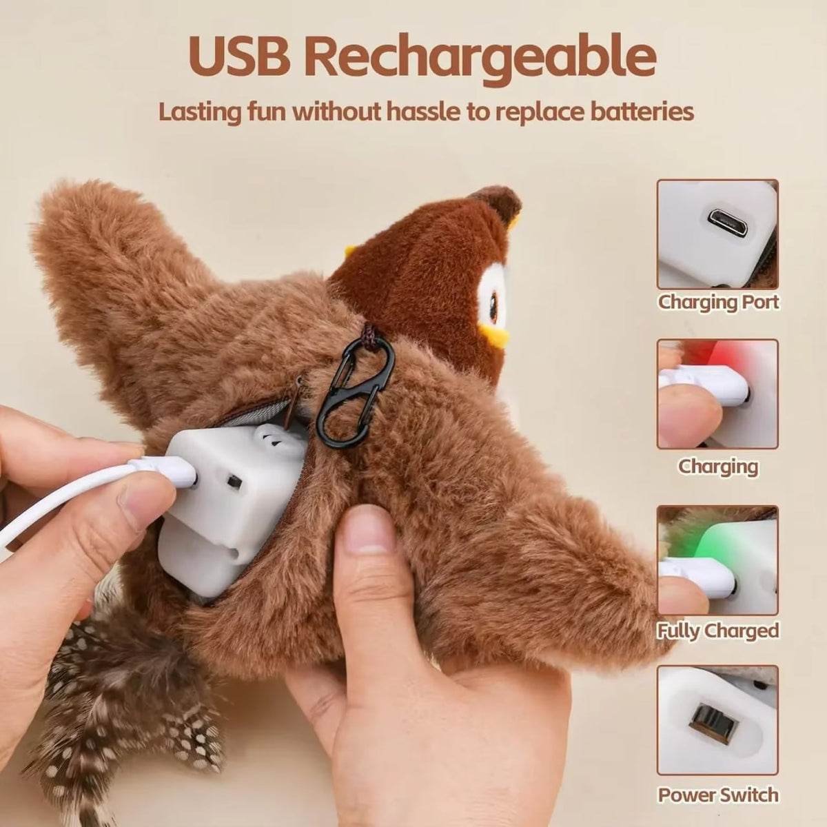 Interactive Flying Bird Toy for Cats and Children