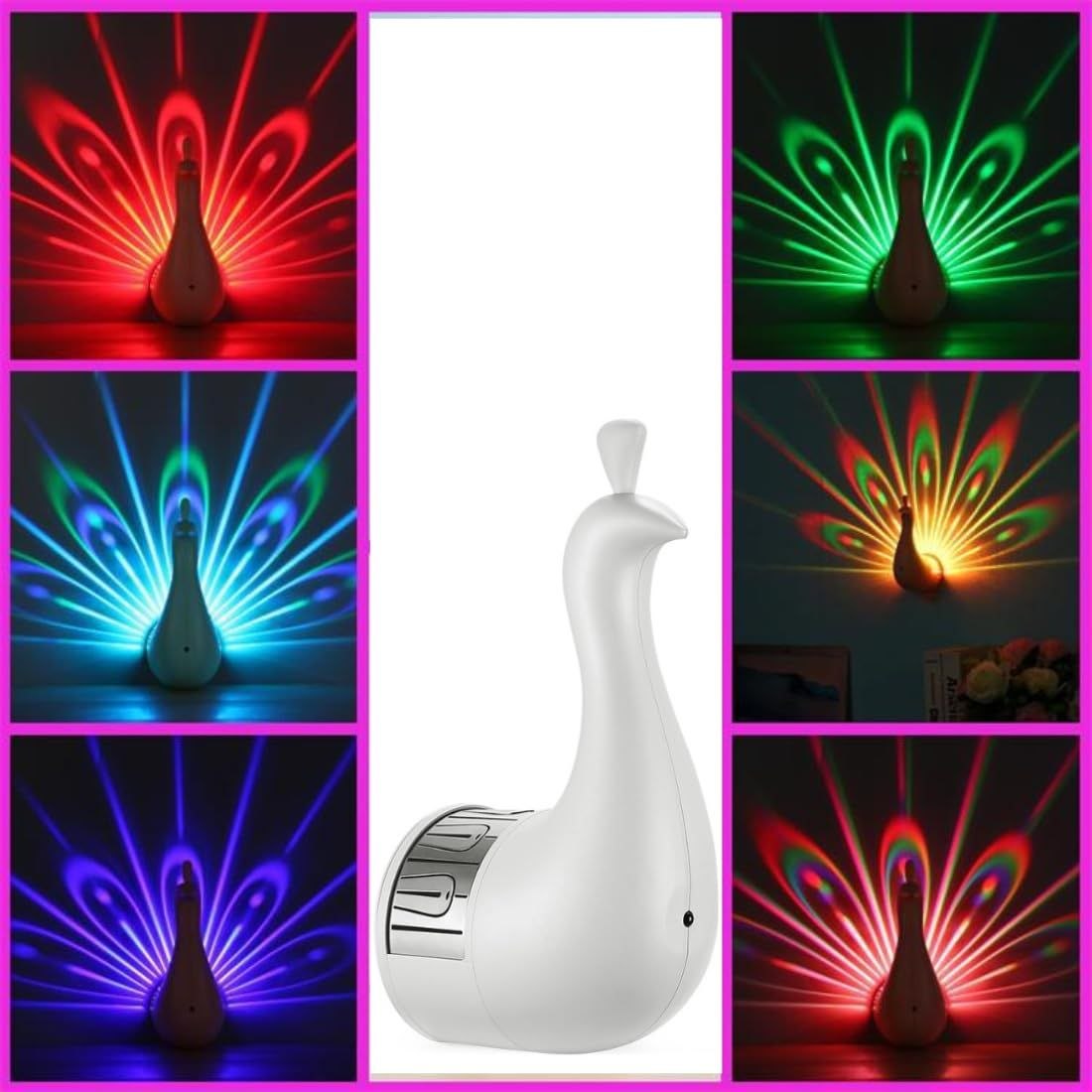 Peacock Projection Lamp with Remote Control
