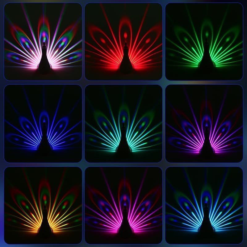 Peacock Projection Lamp with Remote Control