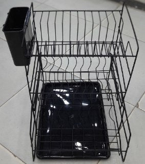 3-Tier Black Metal Dish Drying Rack