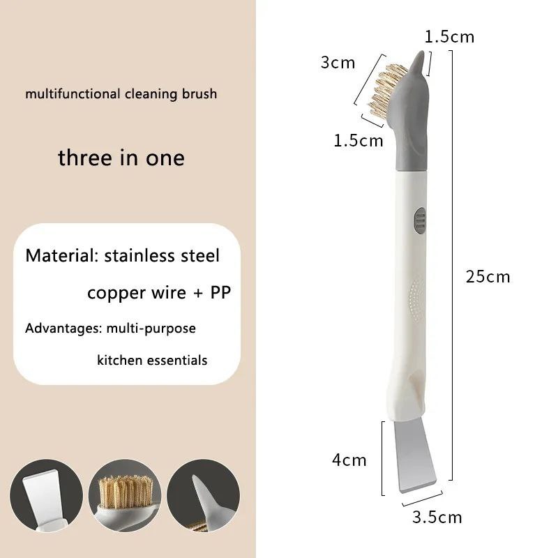 Brass Stove & Oven Cleaning Brush with Scraper