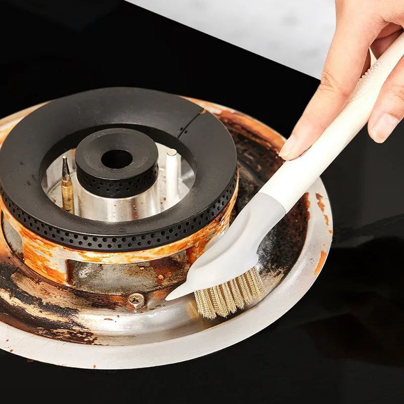 Brass Stove & Oven Cleaning Brush with Scraper