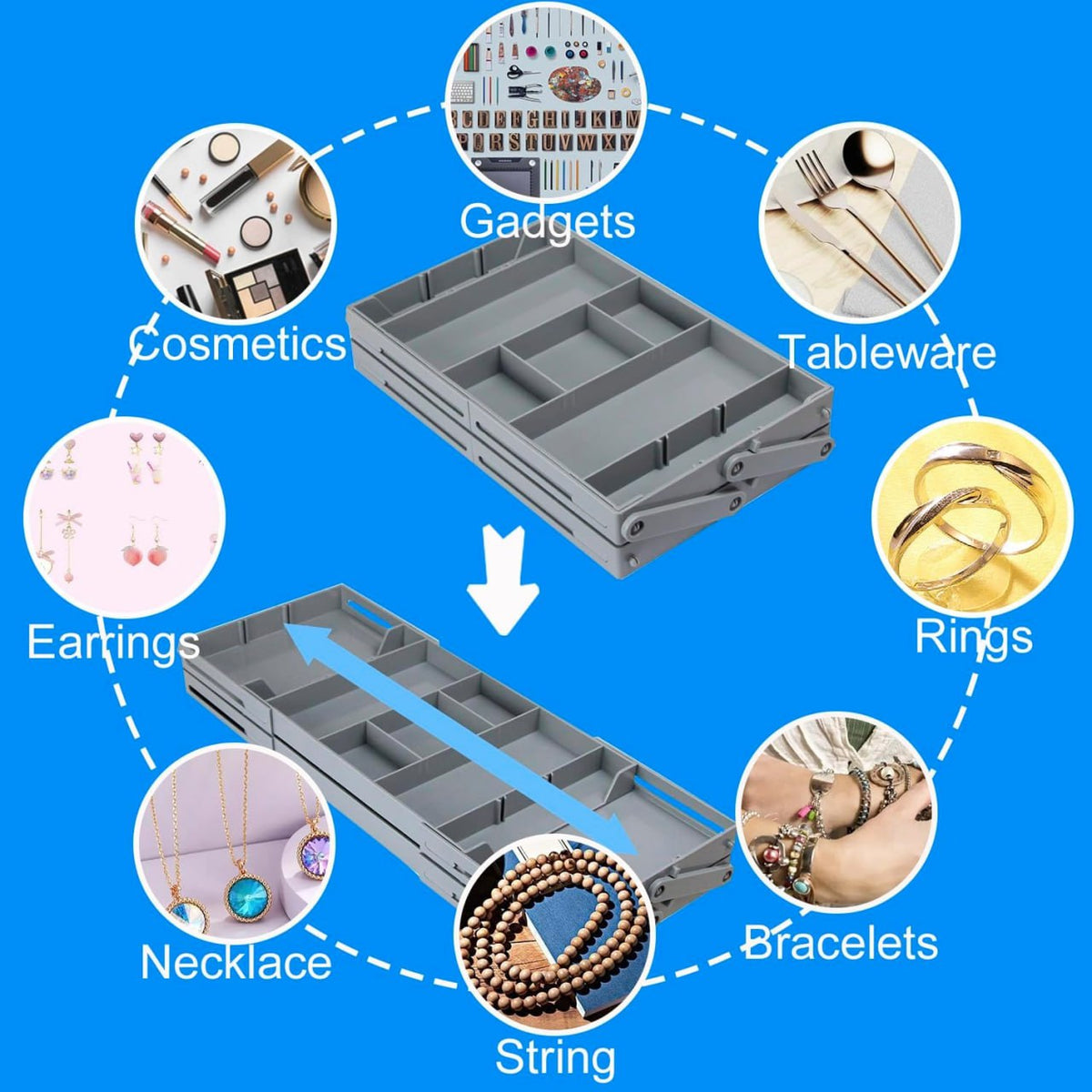 Expandable Multi-Tier Drawer Organizer