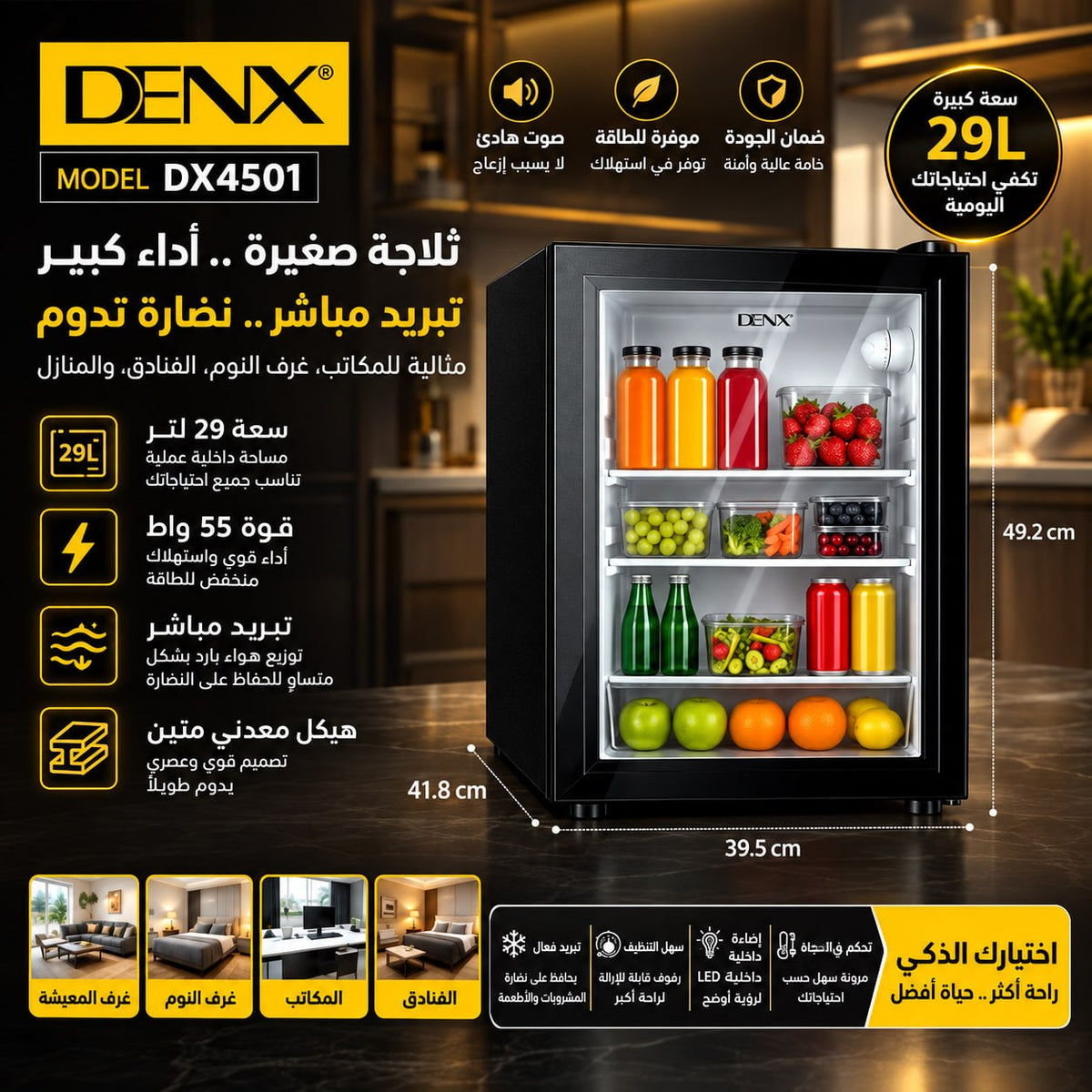 DENX DX4501 Mini Refrigerator – 29L