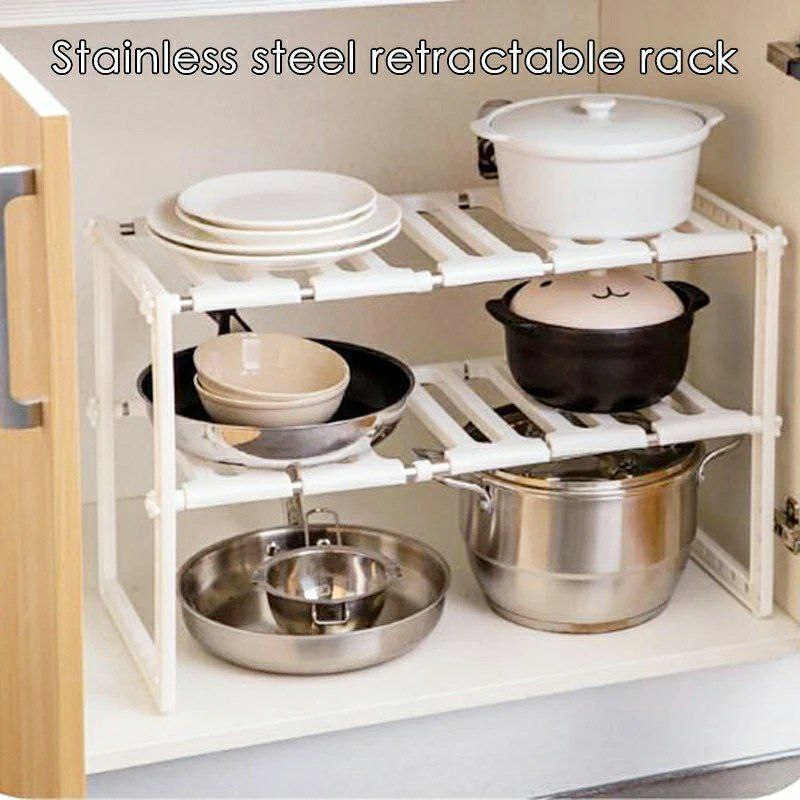 Adjustable Under-Sink Organizer with 2 Shelves