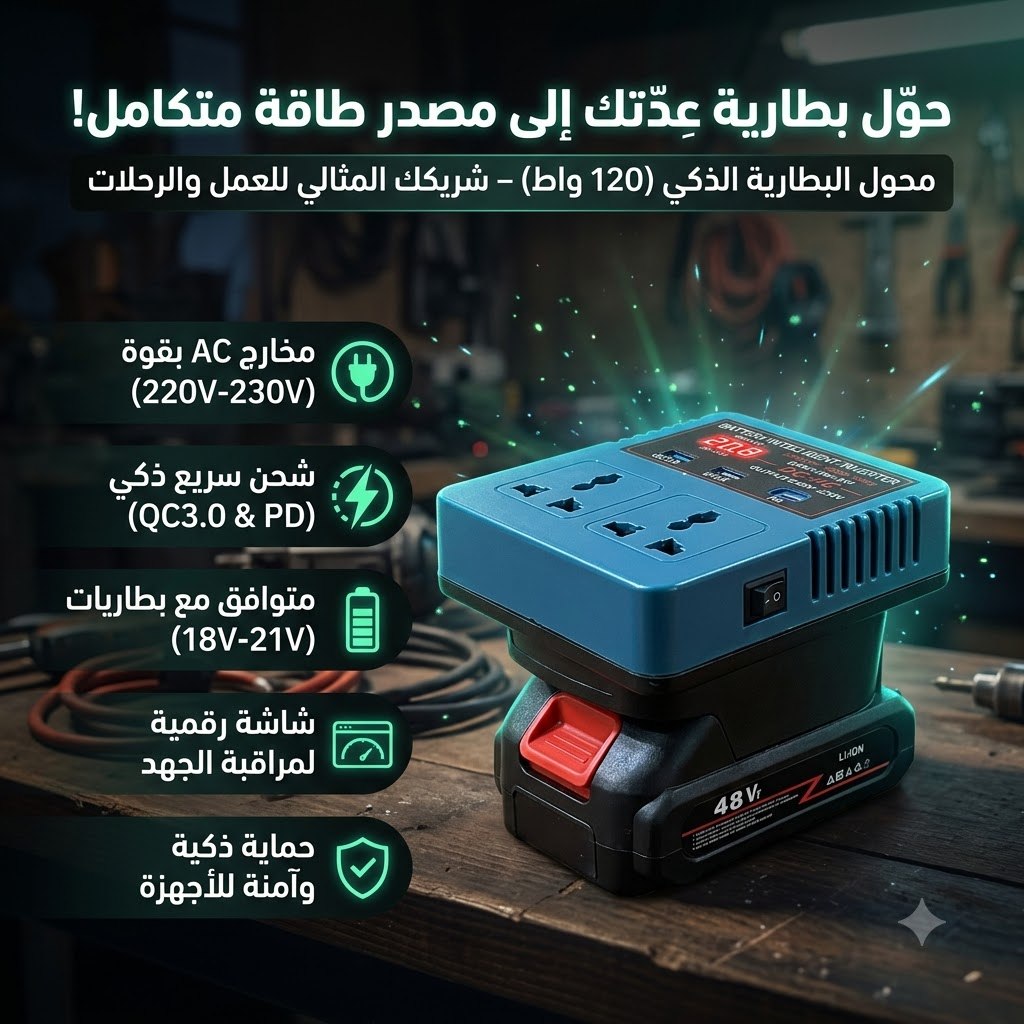 PowerDock Pro Portable Battery Power Inverter – 120W