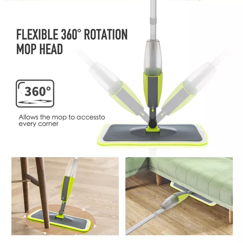 Spray Floor Mop with Long Handle & Replacement Pad