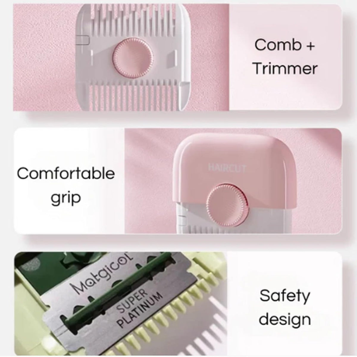 Trimpocket 2-in-1 Hair Cutting & Styling Comb