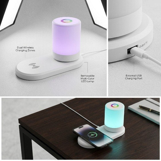 Wireless Charger & 7-Color Touch Table Lamp