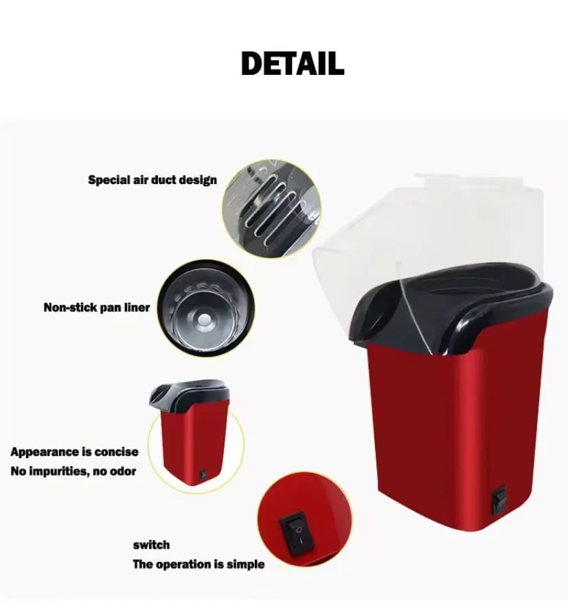 Hot Air Popcorn Maker – Oil-Free