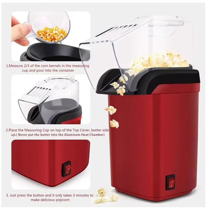 Hot Air Popcorn Maker – Oil-Free