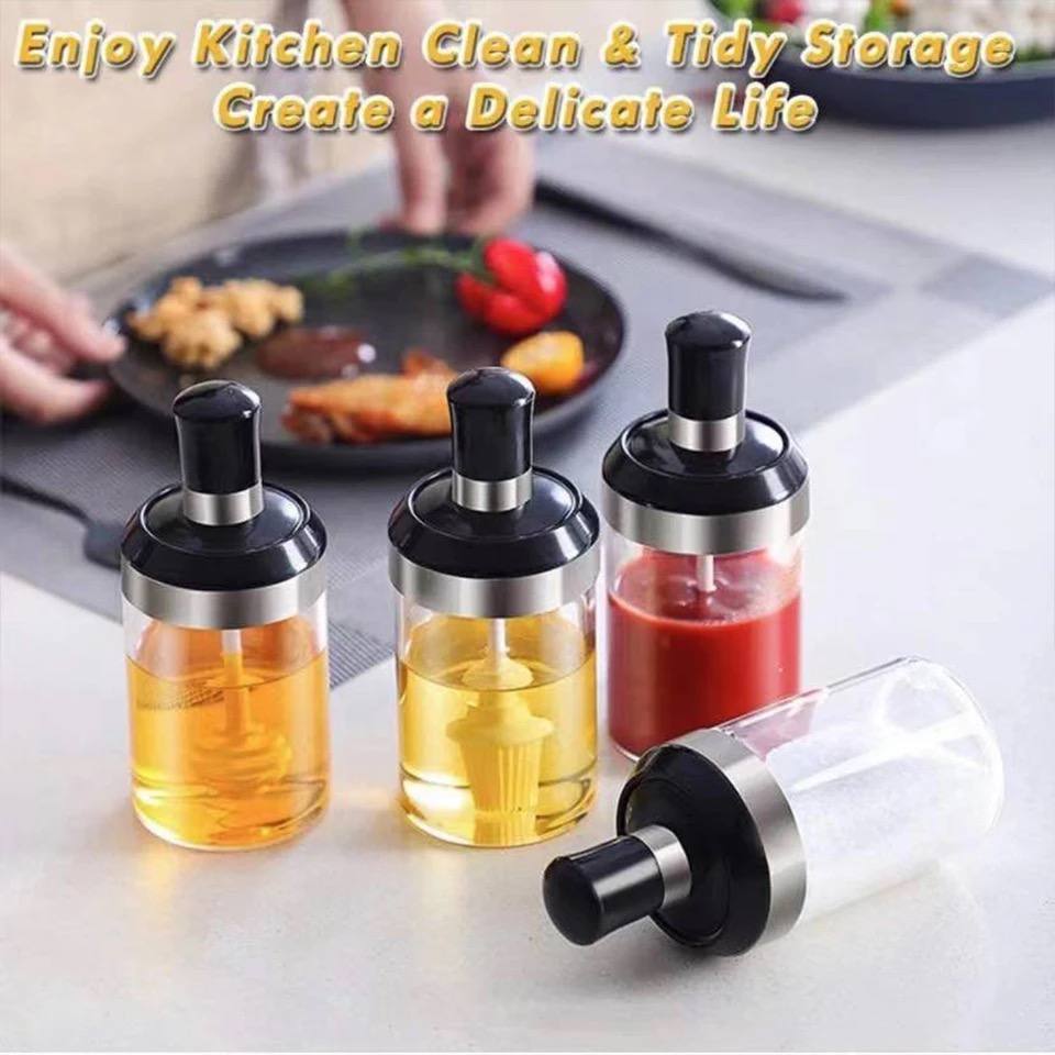 3-Piece Glass Honey Jar Set with Accessories