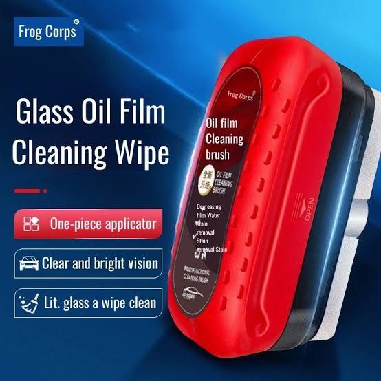 Car Glass Oil Film Removal Brush with Cleaning Solution