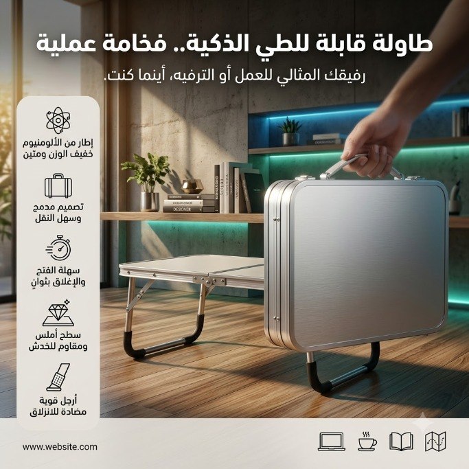 Multi-Purpose Folding Camping & Bedside Table