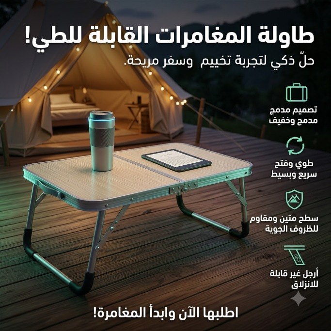 Multi-Purpose Folding Camping & Bedside Table