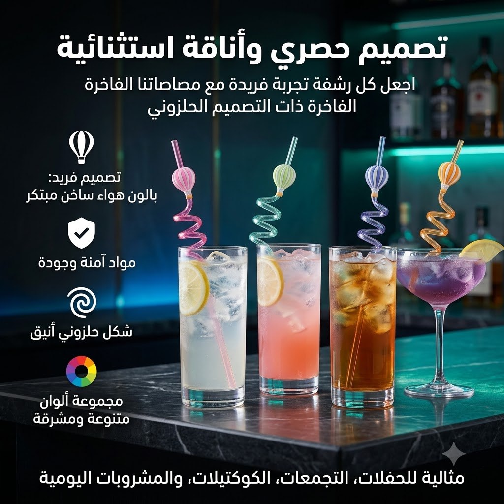 TwistBall™ Colorful Balloon Spiral Drinking Straws