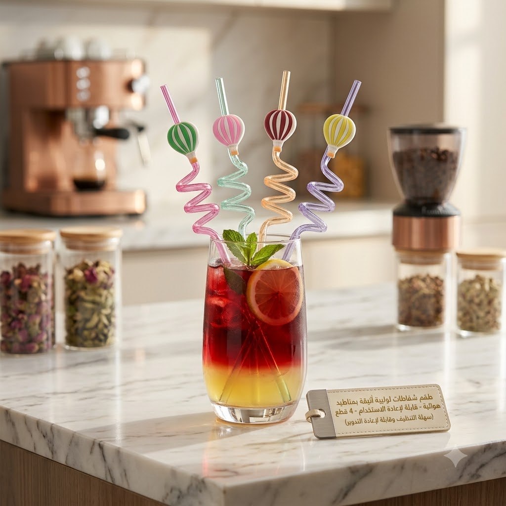 TwistBall™ Colorful Balloon Spiral Drinking Straws