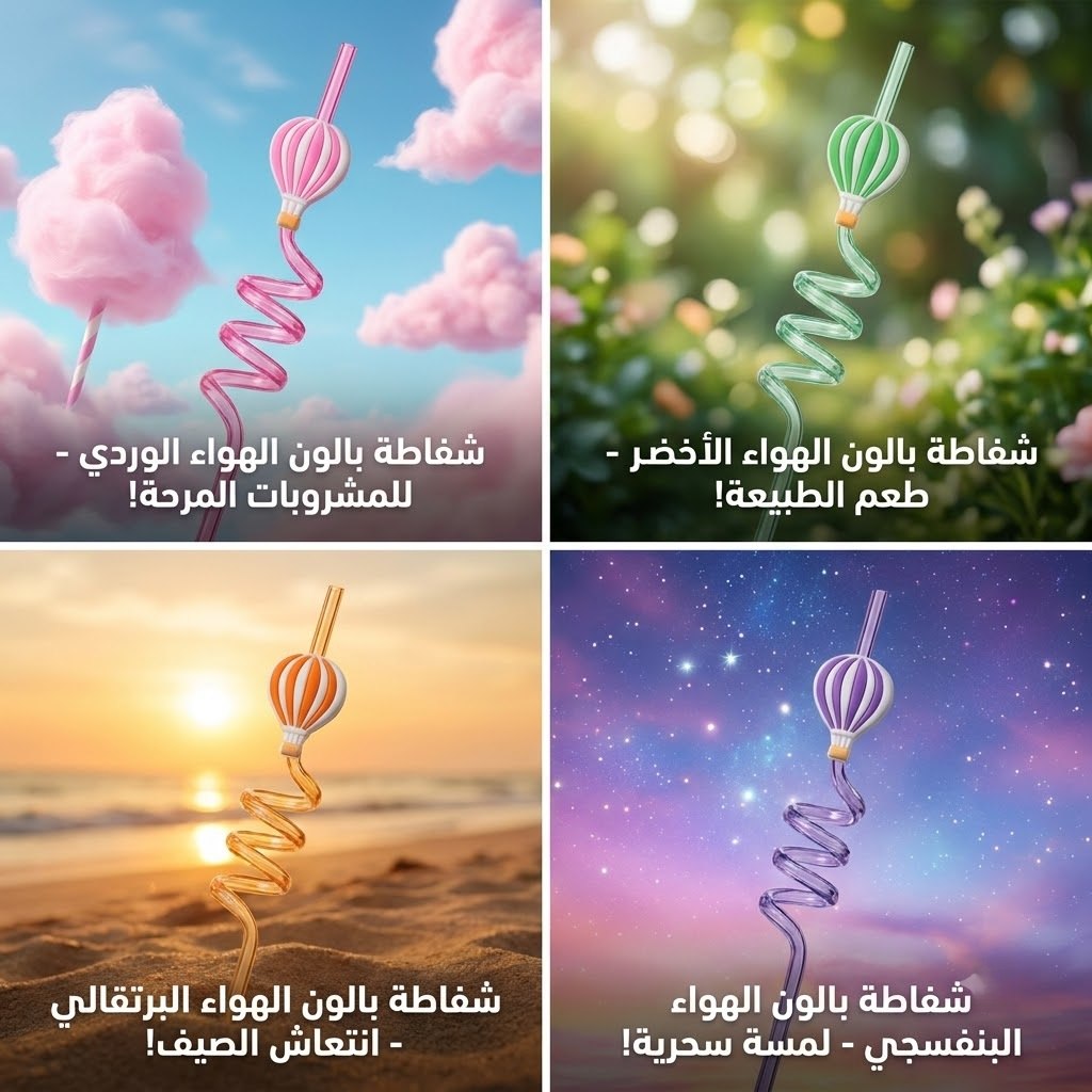 TwistBall™ Colorful Balloon Spiral Drinking Straws