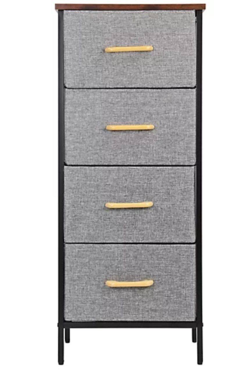 4-Tier Metal Clothes Storage Rack with Linen Cover H