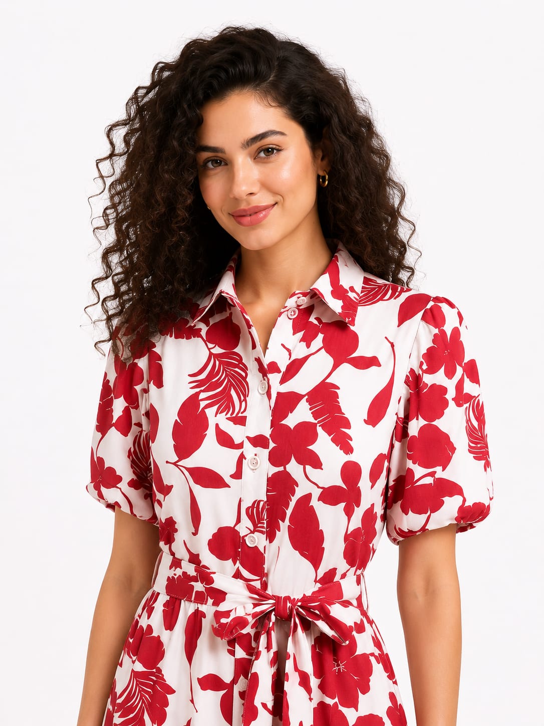 Tiered Abstract Floral Dress