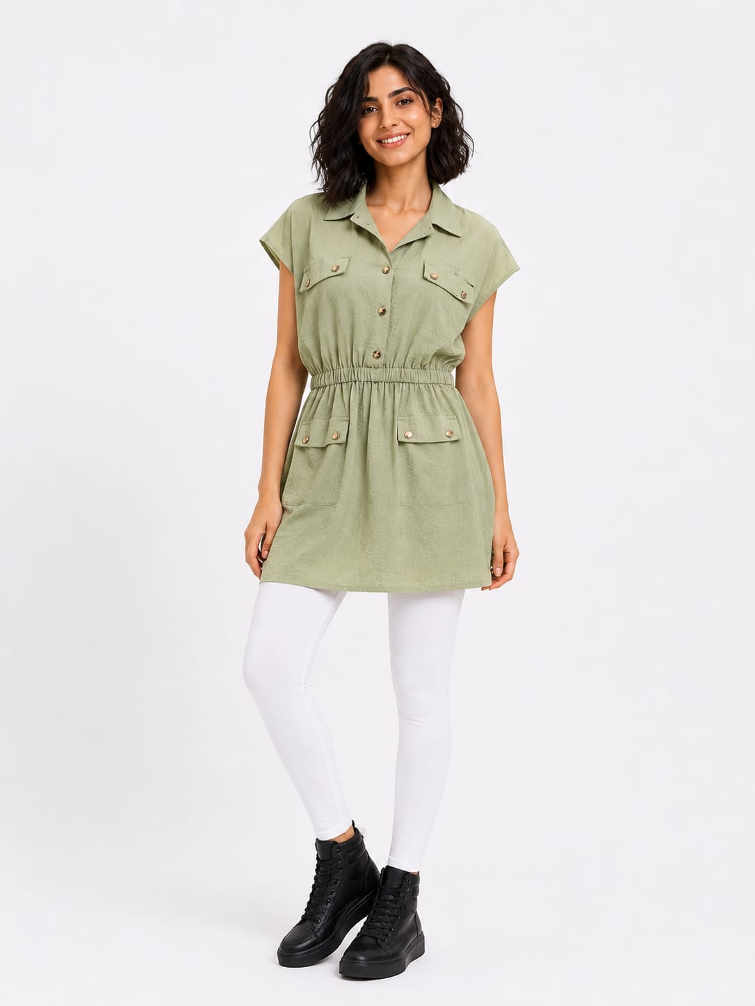 Short-Sleeve Shirt Dress