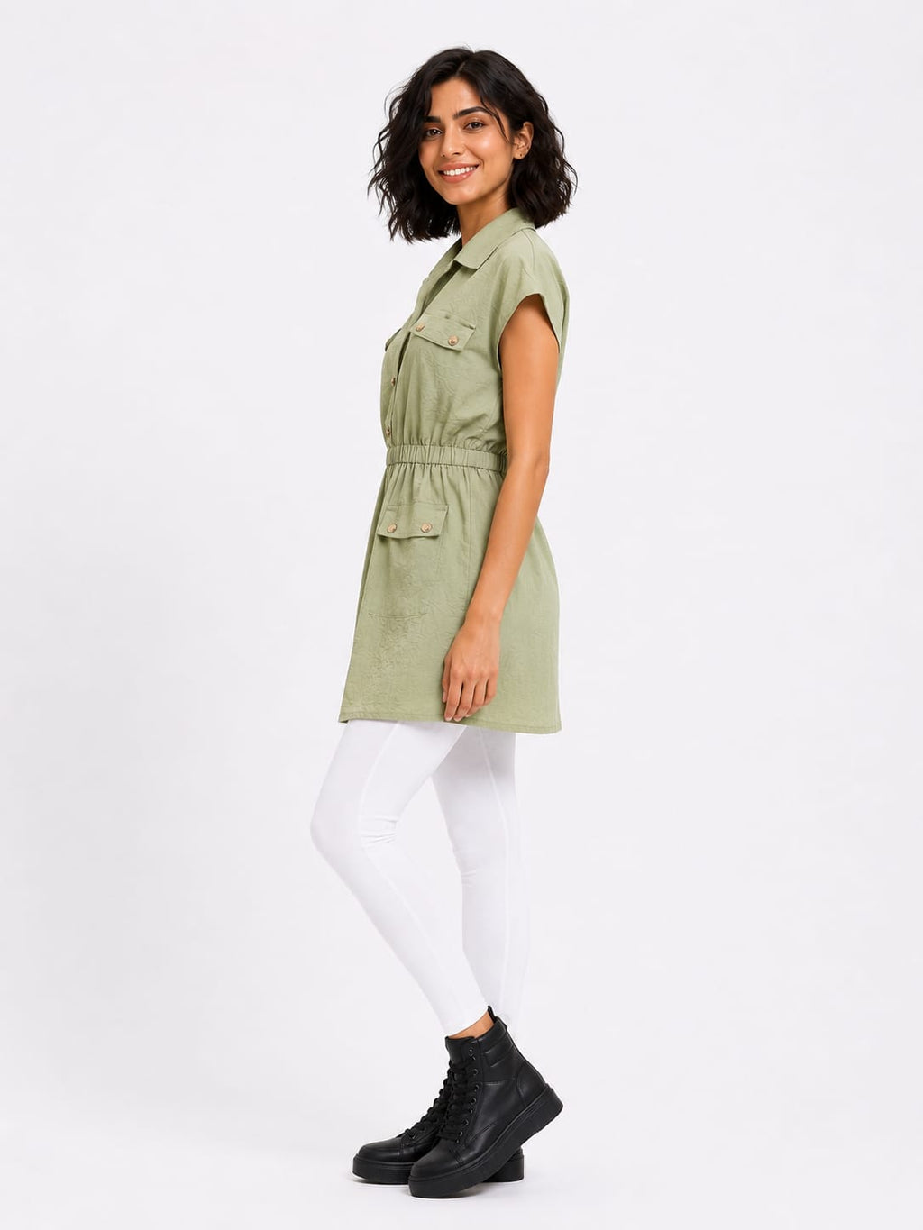 Short-Sleeve Shirt Dress