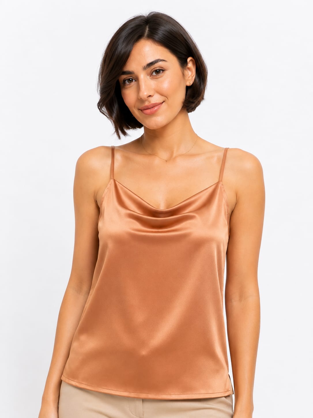 Satin Cowl-Neck Camisole