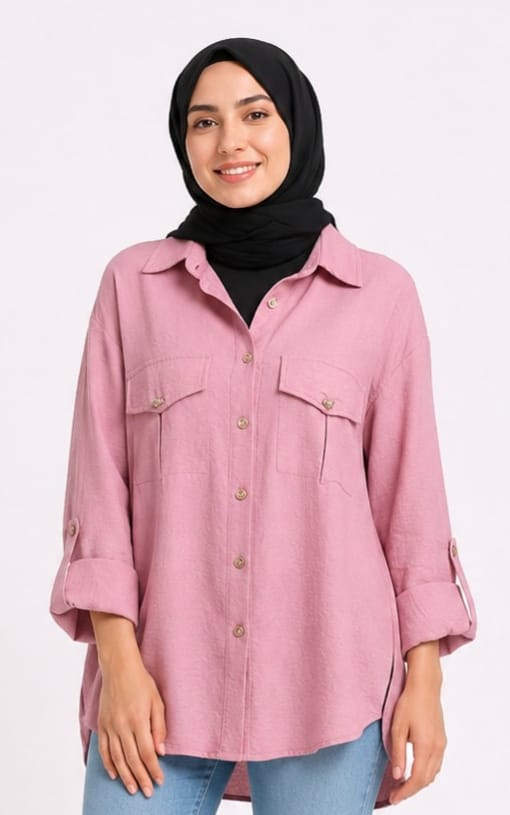 Double-Pocket Button-Up Shirt