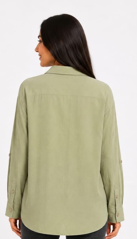 Double-Pocket Button-Up Shirt