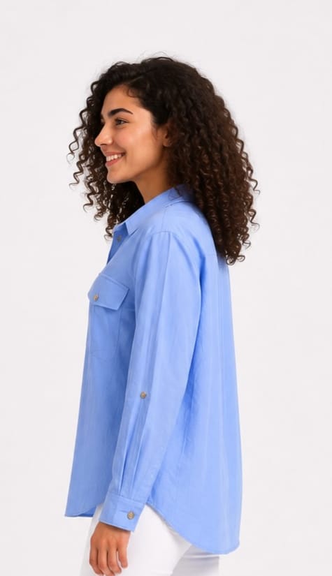 Double-Pocket Button-Up Shirt