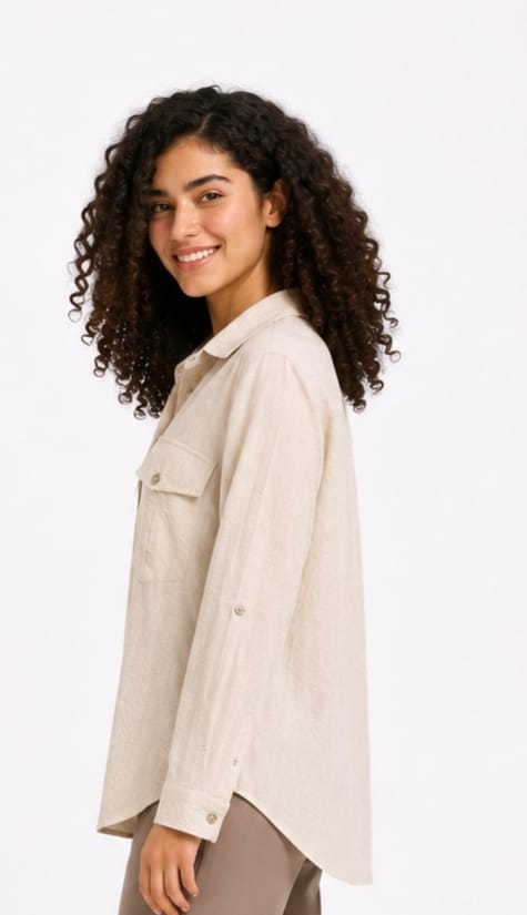 Double-Pocket Button-Up Shirt