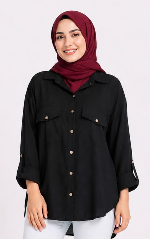 Double-Pocket Button-Up Shirt