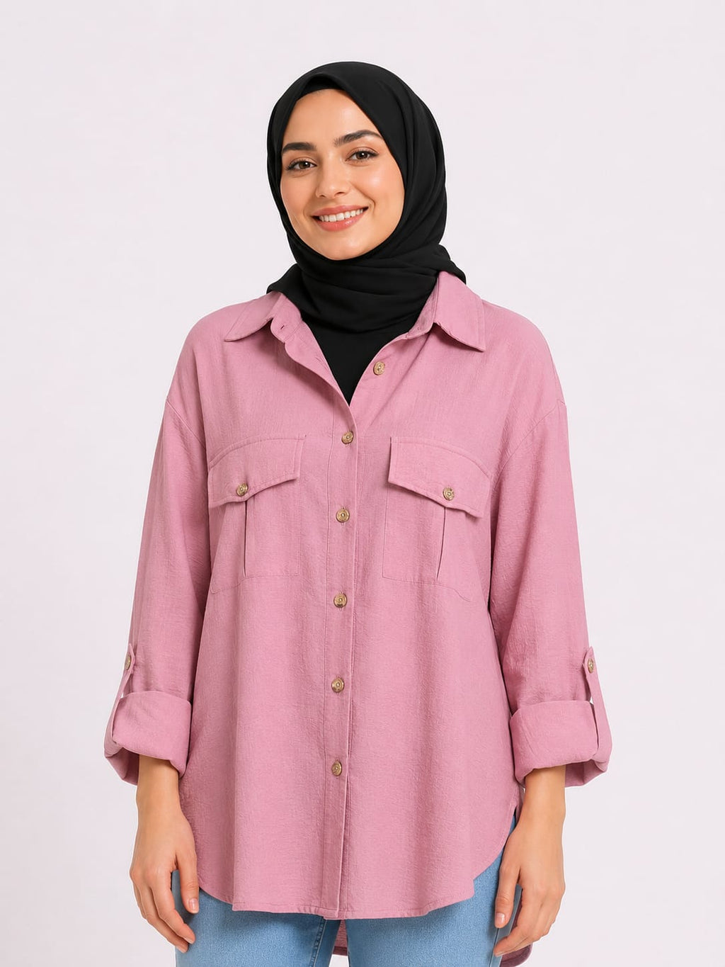 Double-Pocket Button-Up Shirt