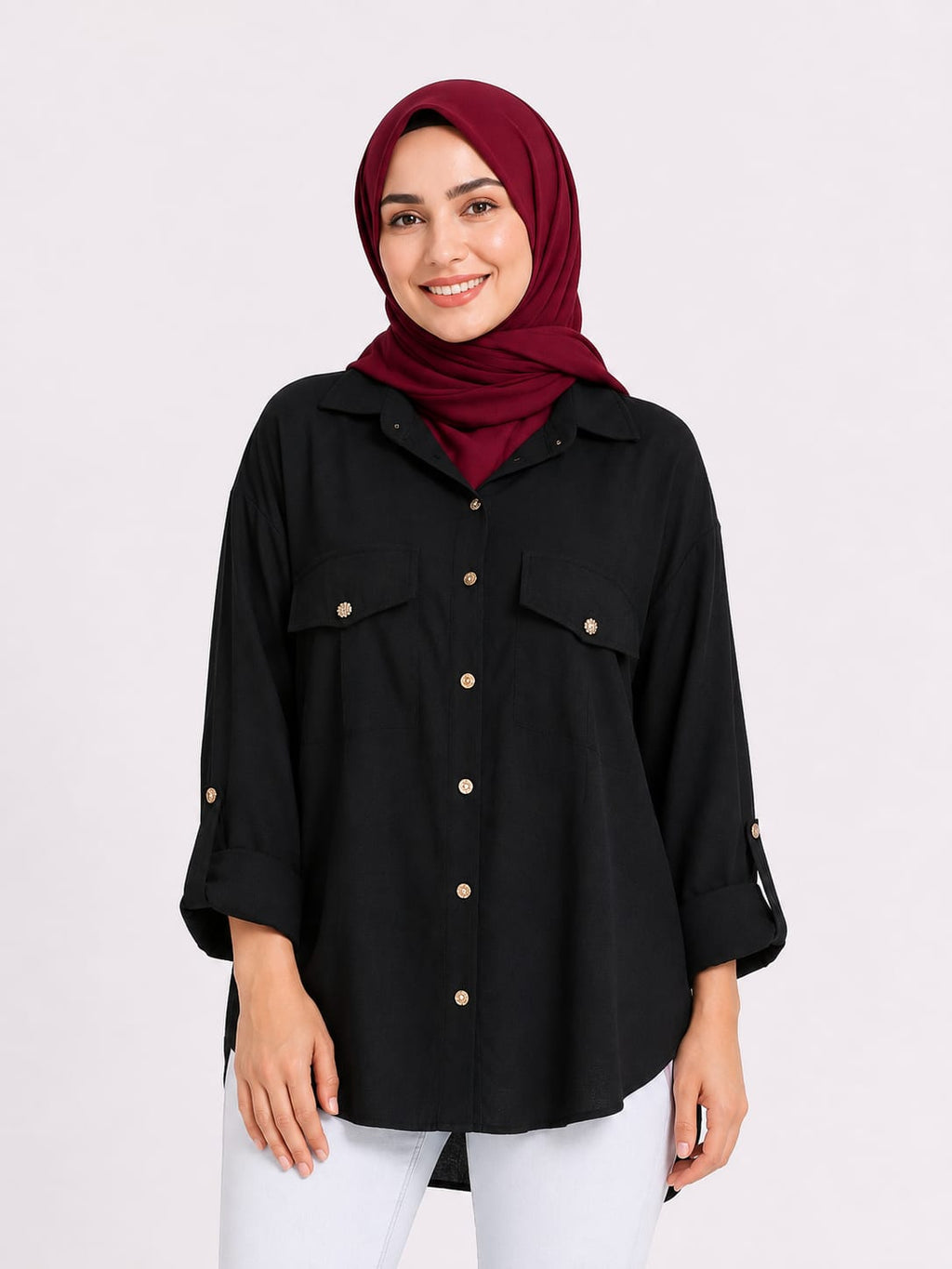 Double-Pocket Button-Up Shirt