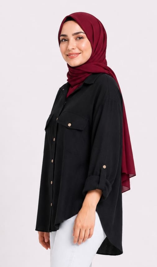 Double-Pocket Button-Up Shirt