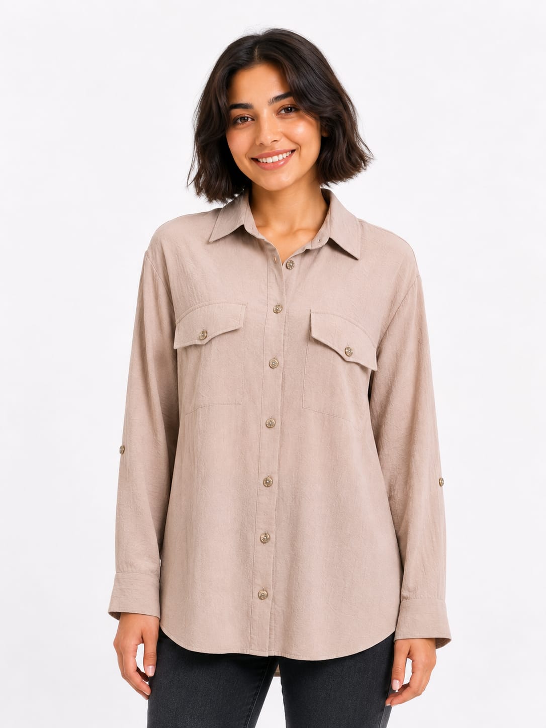 Double-Pocket Button-Up Shirt