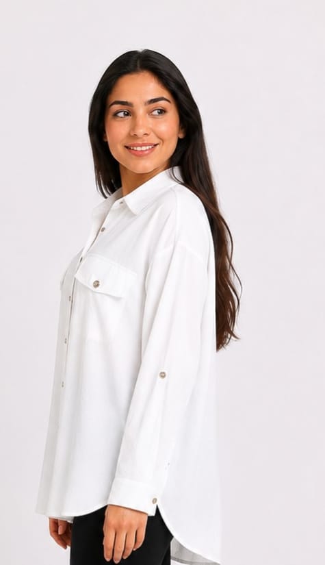 Double-Pocket Button-Up Shirt