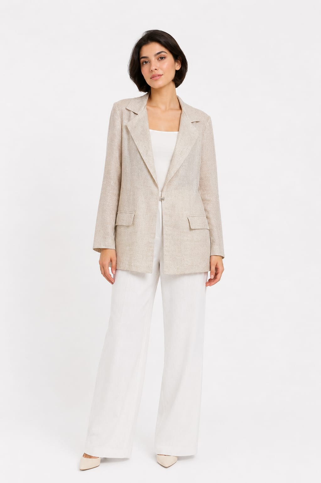 Textured Open-Front Blazer