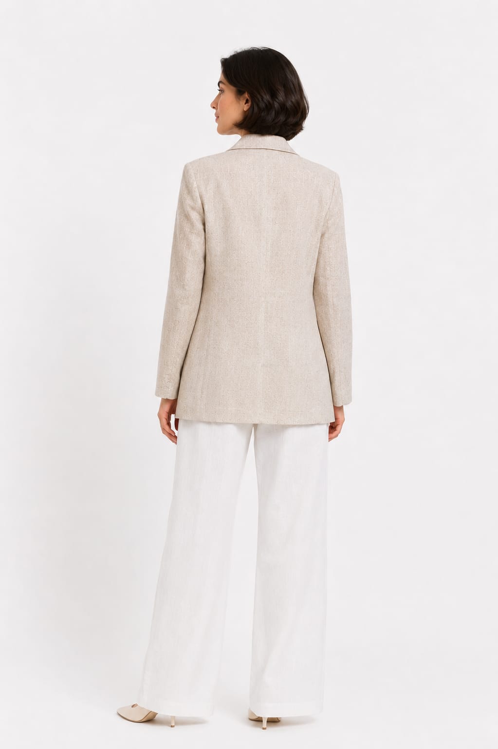 Textured Open-Front Blazer