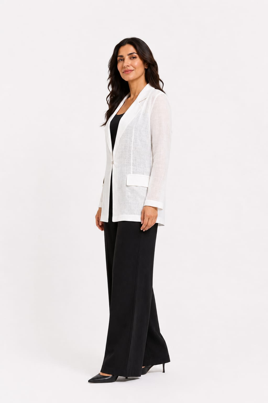 Textured Open-Front Blazer